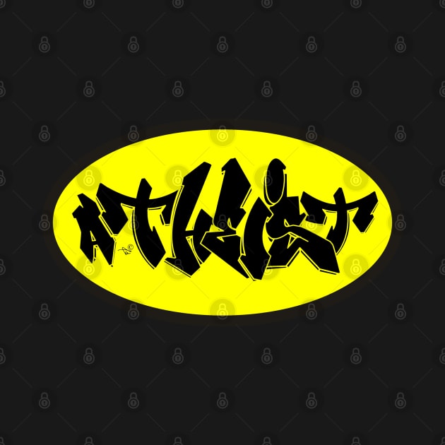 ATHEIST GRAFFITI (manbat) by Tai's Tees by TaizTeez