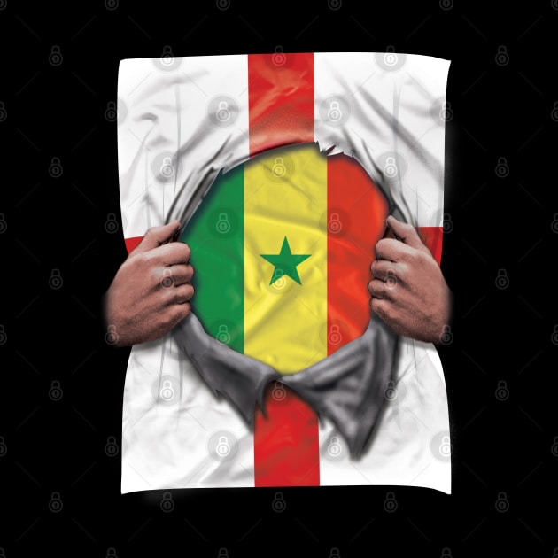 Senegal Flag English Flag Ripped Open - Gift for Senegalese From Senegal by Country Flags