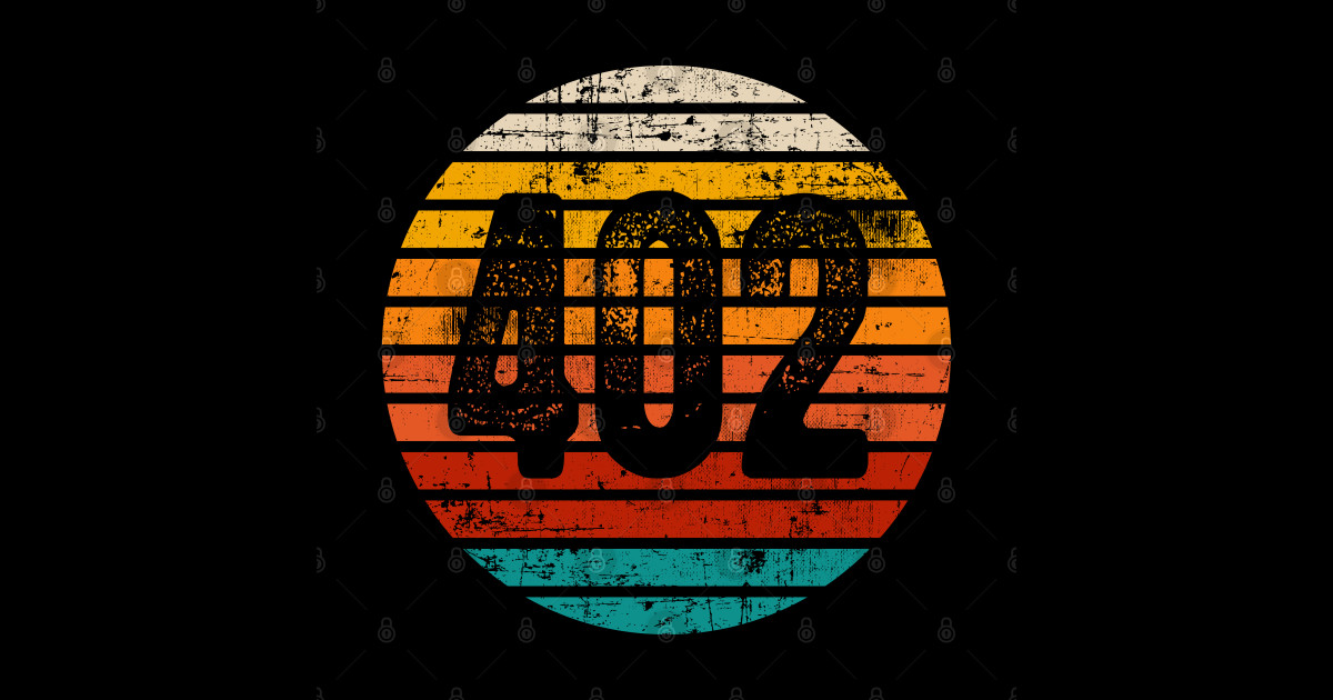 Distressed Vintage Sunset 402 Area Code - 402 Area Code - Sticker ...