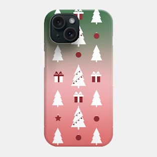 Christmas Pattern with christmas Tree, Star, Pine, Present Phone Case