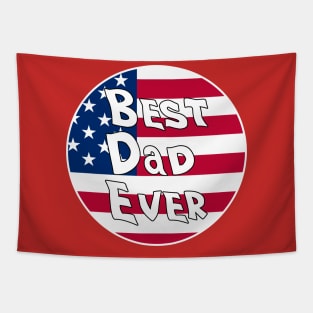 Best Dad Ever USA Flag Tapestry