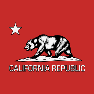 California Republic State Flag in Bas Relief T-Shirt