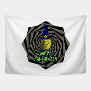 Funny Halloween Shrek Meme Tapestry