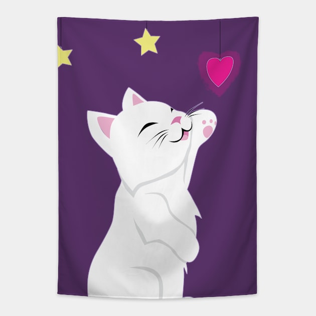 Valentines Day Cat Tapestry by SakuraDragon