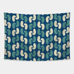 Blue abstract mid century pattern Tapestry