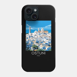 A Pop Art Travel Print of Ostuni - Italy Phone Case