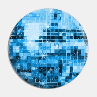 Twinkle Blue Disco Ball Pattern Pin