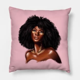 Black Queen & Natural Hair unapologetically Black Pillow