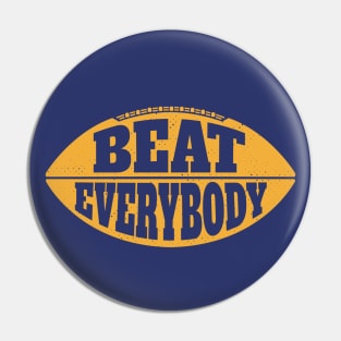 Vintage Beat Everybody Football Gameday // Retro Football C Pin