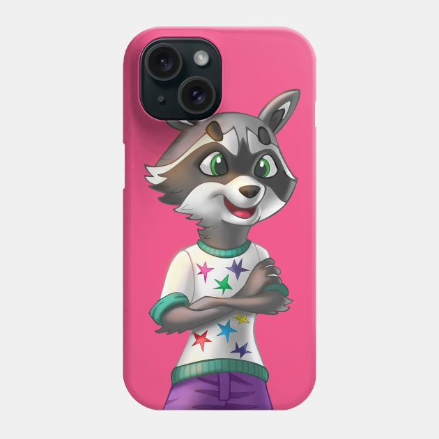 Stylish raccoon in violet pants Phone Case by Taya_art