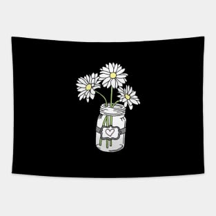 Mason Jar With Flowers Tapestry