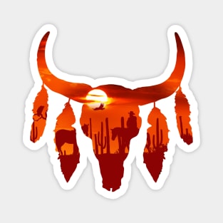 Cow Skull, buffalo skull, desert and cowboys, boho, bull skull Magnet