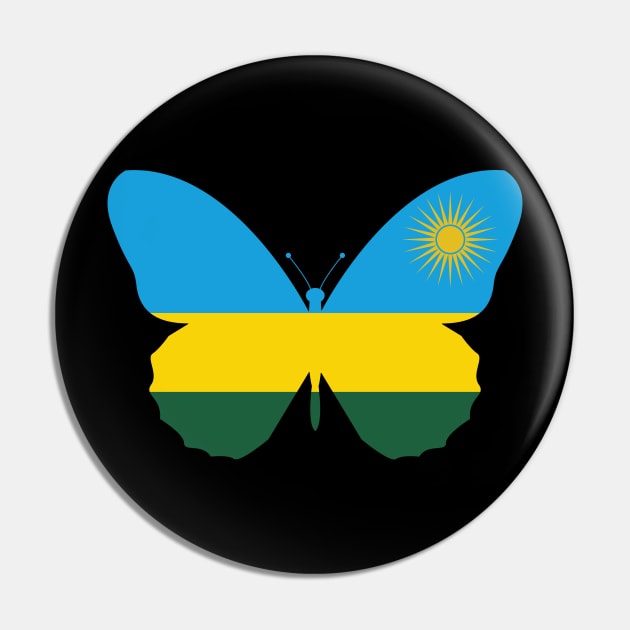 Rwanda Butterfly Pin by Wickedcartoons