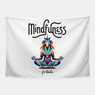 Mindfulness My Formula: Geometric Unicorn Meditation Tapestry