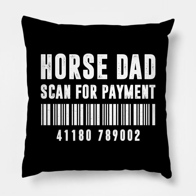 Horse Dad Scan For Payment BarCode Father's Day Pillow by anesanlbenitez