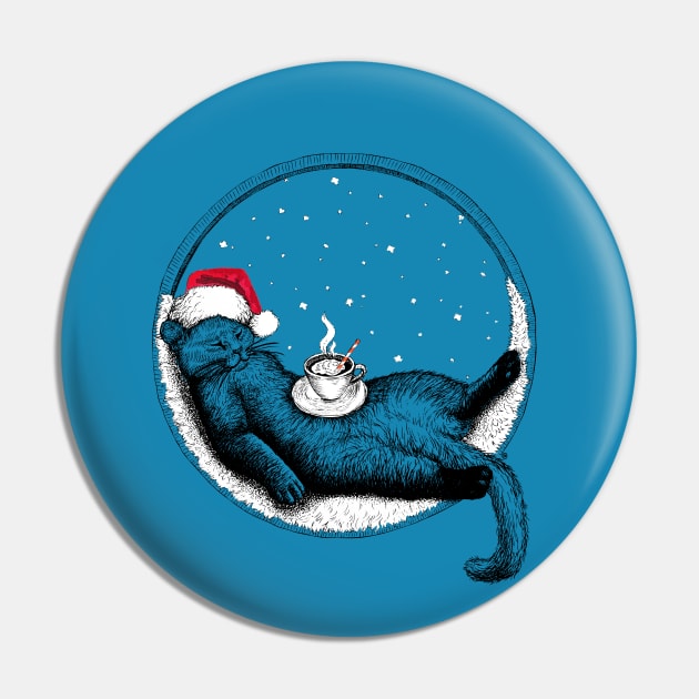 Christmas Cat Pin by VectorInk