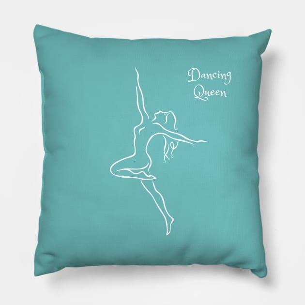 Dancing queen line art. Dancing girl minimalist design. Pillow by PAULsPRINT
