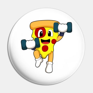 Pizza at Fitness with Dumbbells Pin