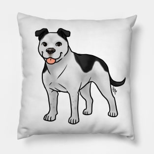 Dog - American Staffordshire Terrier - Natural Black and White Pillow