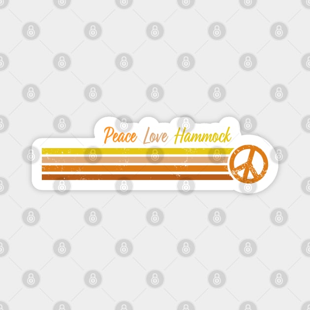 Peace Love Hammock - Sunset Retro Stripes Magnet by Jitterfly