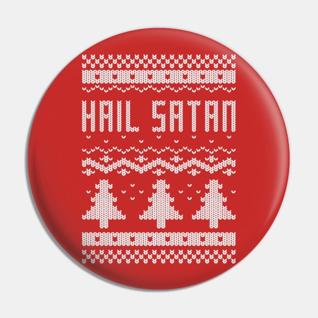 Ugly "Hail Satan" Christmas Sweater Pin by Mr. Lovenstein