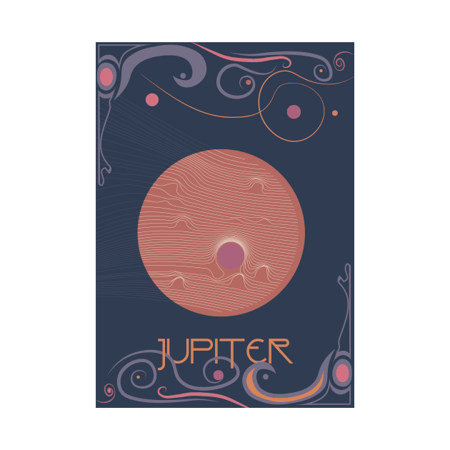 Jupiter - Art Nouveau Space Travel Poster by Walford-Designs