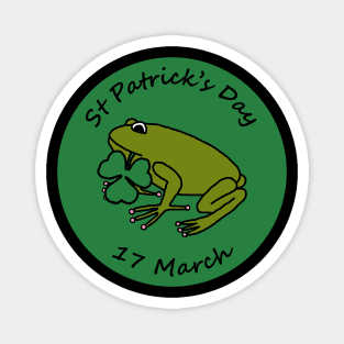 Frog with Shamrock St Patricks Day Magnet