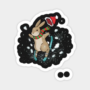 Christmas Ski Bunny Magnet