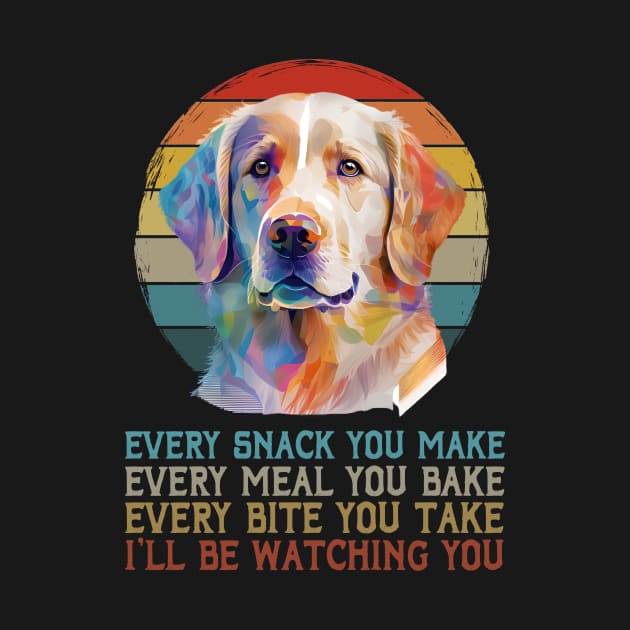 Urban Goldens Every Meal You Bake Tee for Fans of Retrieving Royalty by Kevin Jones Art