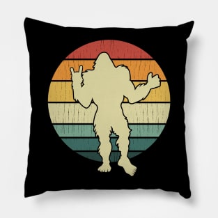 Bigfoot Holding Up Rock On Fist Pillow