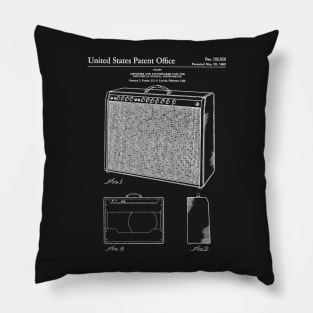 Guitar Amp Patent - Guitarist Band Musician Art - Black Chalkboard Pillow