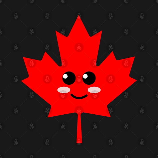 Cute Kawaii Style Canadian Maple Leaf _ Canada Day by POD Creations