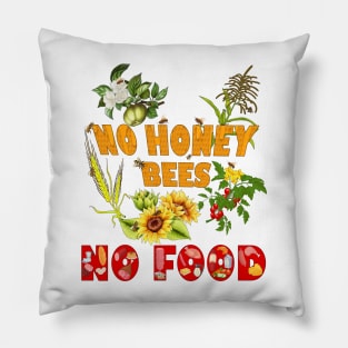 NO HONEY BEES NO FOOD Pillow