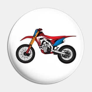 Red dirt bike motorcycle Pin