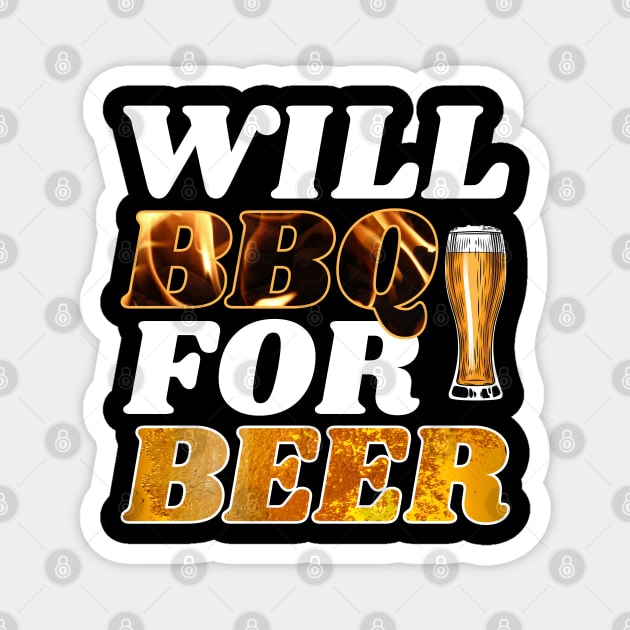 Barbecue BBQ Steak Bratwurst meat roast beer Magnet by RIWA