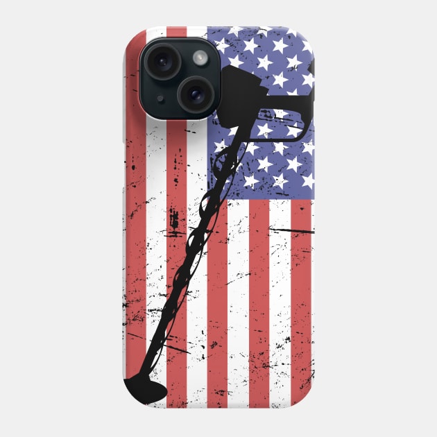 Metal Detector & United States Flag Phone Case by MeatMan