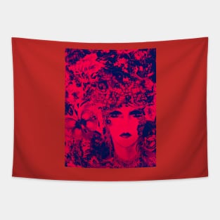 RED ART DECO FLAPPER COLLAGE Tapestry