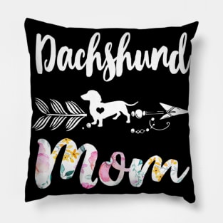 Dachshund Mom Floral Pattern Pillow