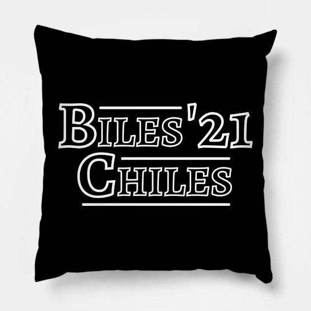 Biles & Chiles '21 Pillow by Gymnastics Now