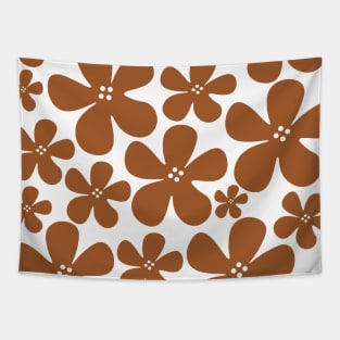 Brown floral flowers pattern design Tapestry