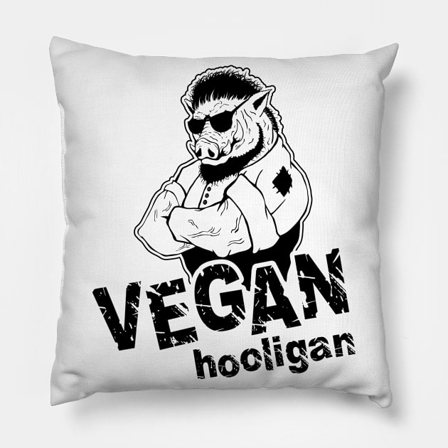 Vegan hooligan - boar Pillow by MaksKovalchuk