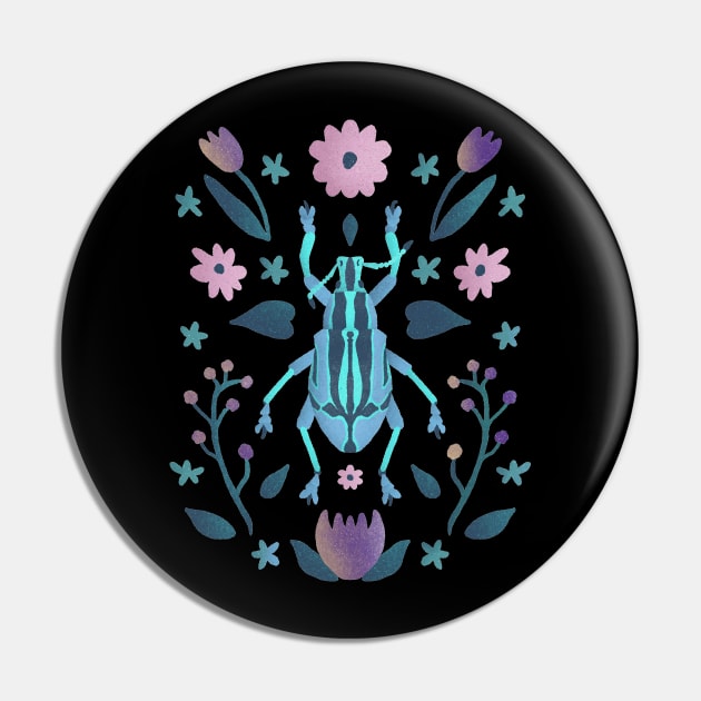 Bright Blue Beetle Pin by Annelie