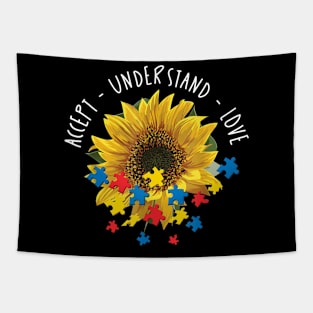 Autism Awareness Shirt Sunflower Lover Gift Tapestry