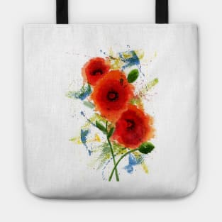 Poppies Watercolor Painting Tote