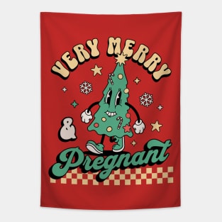 Very Merry and Pregnant - Christmas Pregnancy Announcement Tapestry