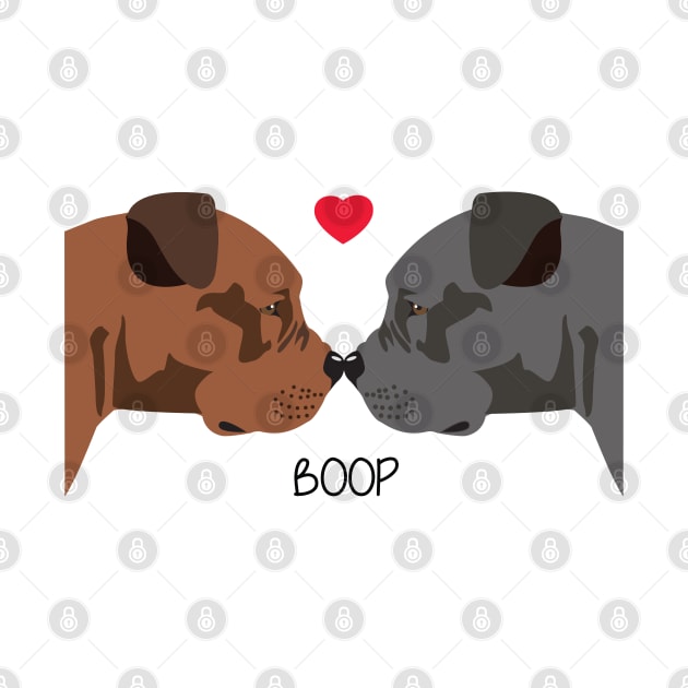 Pitbull Dog Boop I Love You by HotPinkStudio.Me