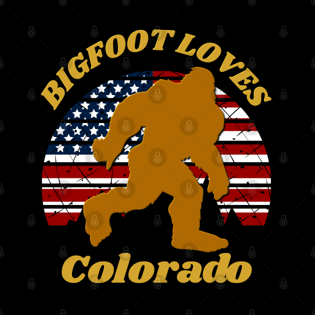 Bigfoot loves America and Colorado too by Scovel Design Shop