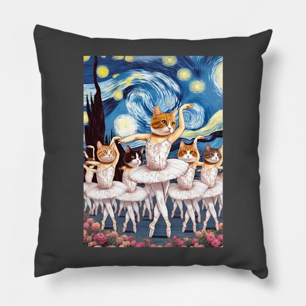 Cat Ballet Pillow by Jason's Finery