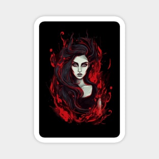 Gothic Woman in Flames Magnet