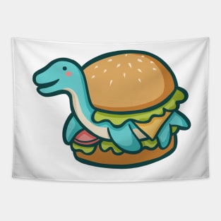 Tasty plesiosaurus burger, dino, dinosaur Tapestry